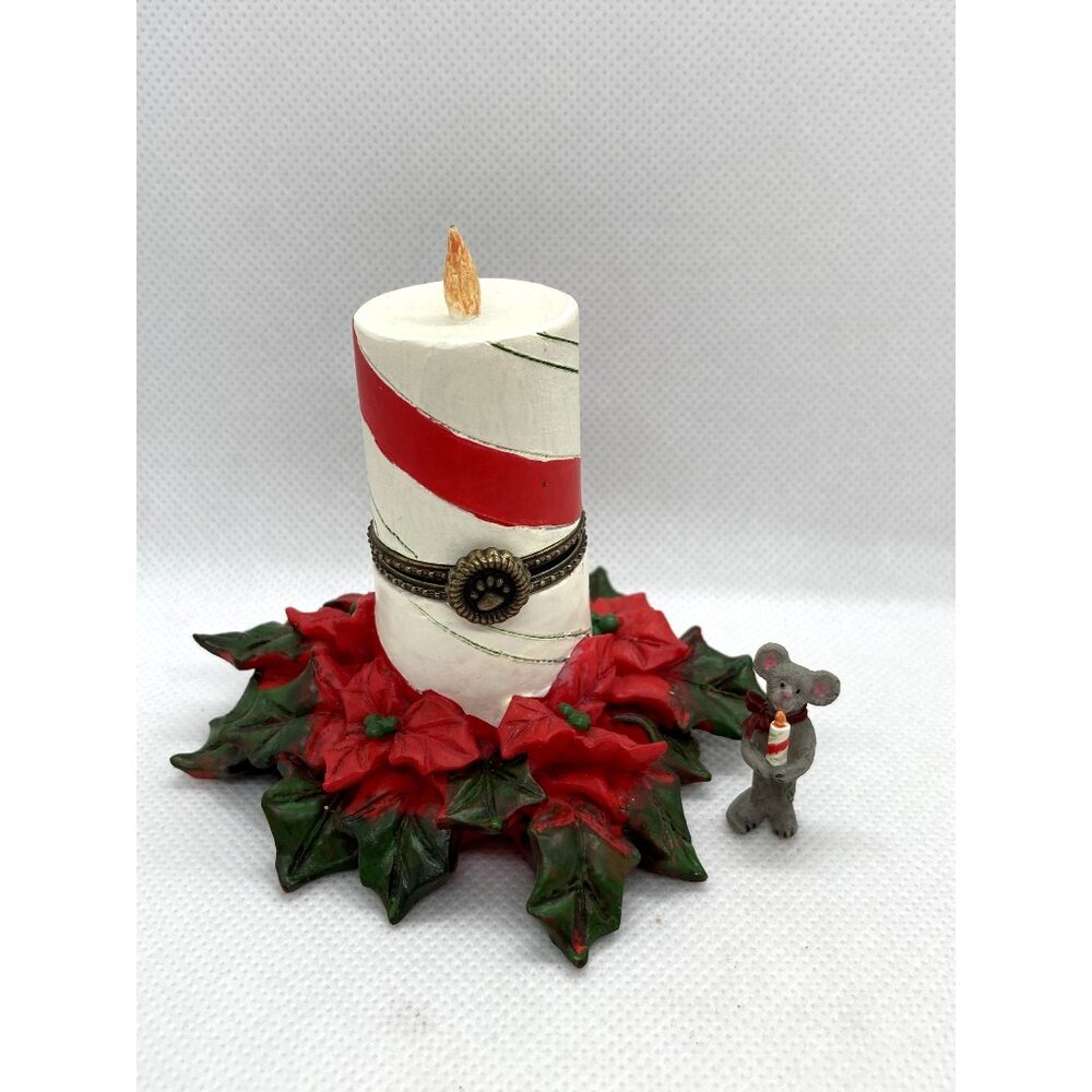 Boyds Bear Christmas Treasure box Noel Festive Candle with Wick McNibble 4022283